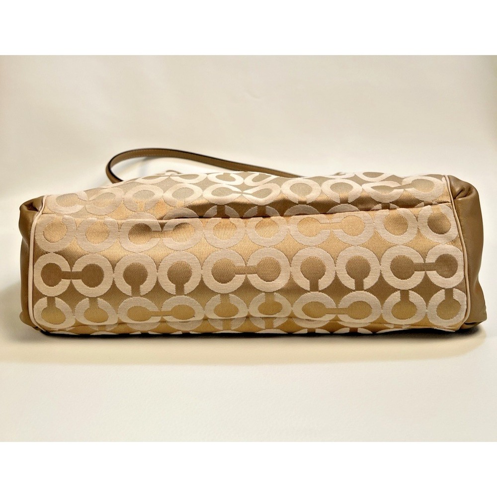 Coach Madison Phoebe Op Art Gold Sateen Purple Interior Shoulder Bag 26448 - Picture 13 of 15